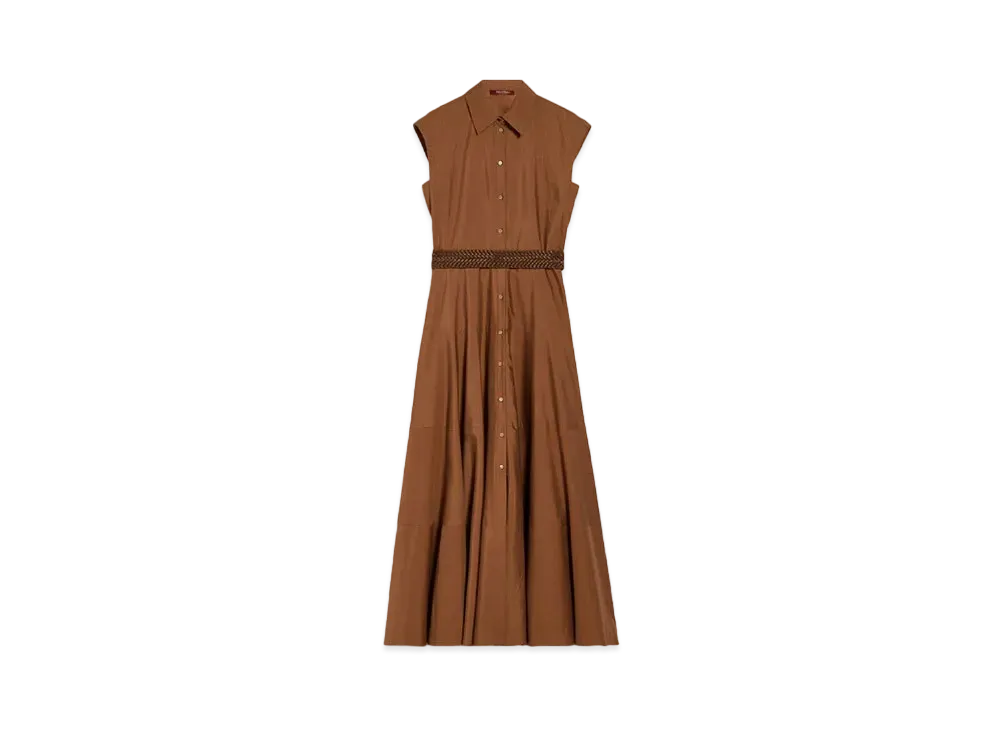 Max Mara Ampex Pure Cotton Shirt Dress "Tobacco Brown"