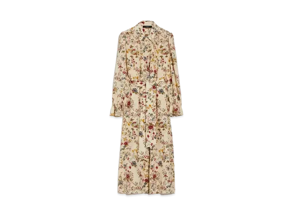 Max Mara Chiado Silk Crepe De Chine Dress "Ivory"