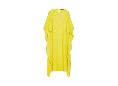 Max Mara Ombrosa Cady Fabric Long Dress "Yellow"