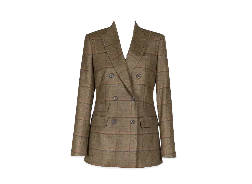 Max Mara Sansone Wool Cashmere Saxony Jacket "Olive Green"