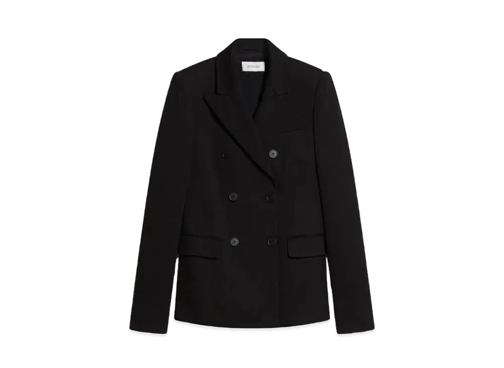Max Mara Sestri Double-Breasted Jersey Blazer "Black"