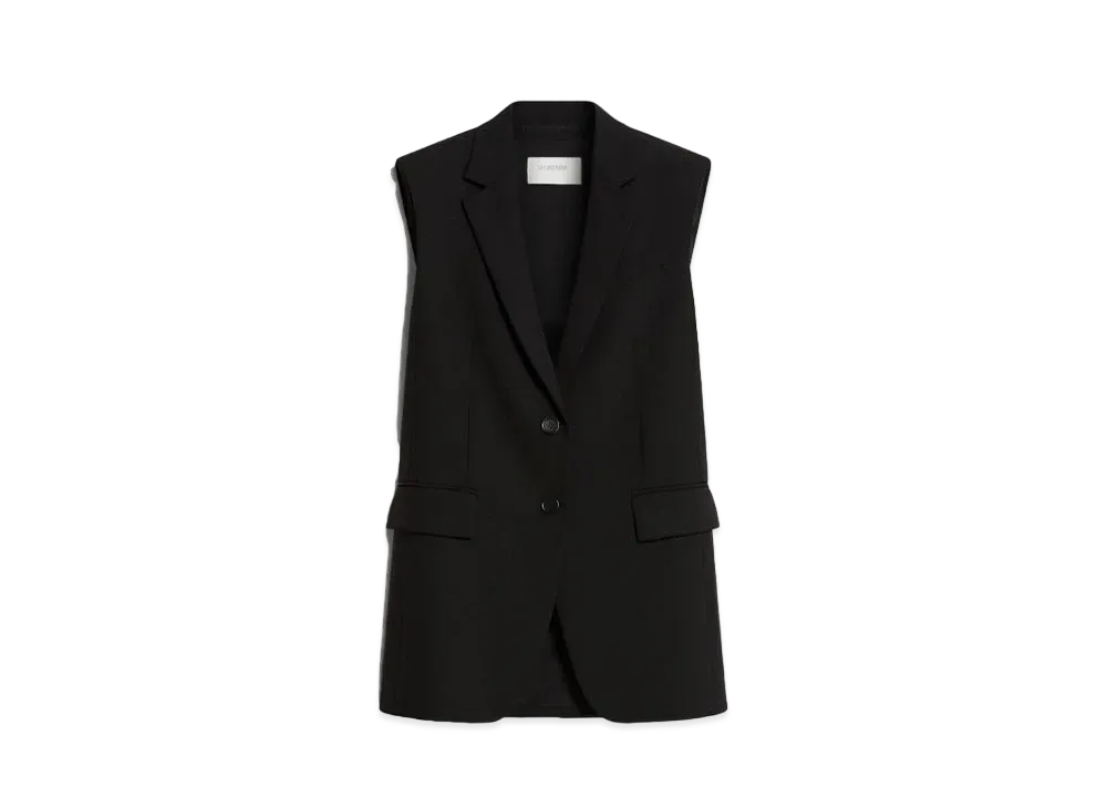 Max Mara Parana Sleeveless Wool Blazer "Black"