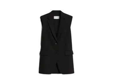 Max Mara Parana Sleeveless Wool Blazer "Black"