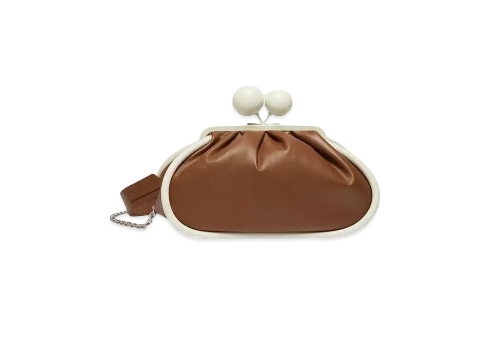 Max Mara Milva Medium Pastitino Bag In Lamb Leather "Tobacco Brown"