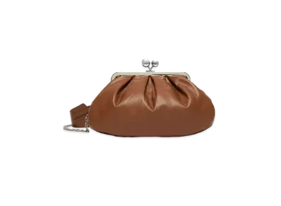 Max Mara CUBICO Medium Pasticino Bag in Lamb Leather "Tobacco Brown"