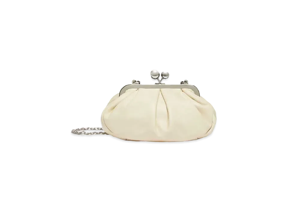 Max Mara Plati small pastitino bag in lamb leather "Ivory"