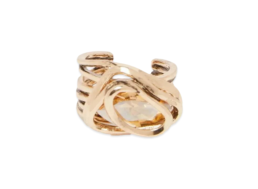 Max Mara Fingelle Woven Ring "Dark Satin Gold"