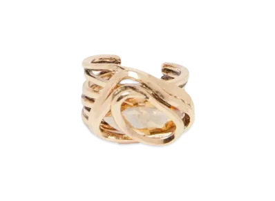 Max Mara Fingelle Woven Ring "Dark Satin Gold"