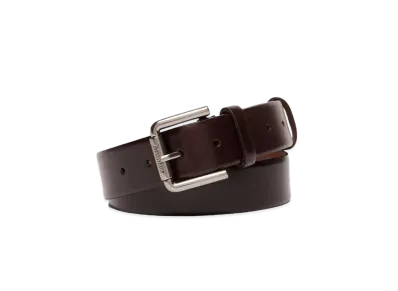 Max Mara Wet Leather Calf Leather Belt "Dark Brown"