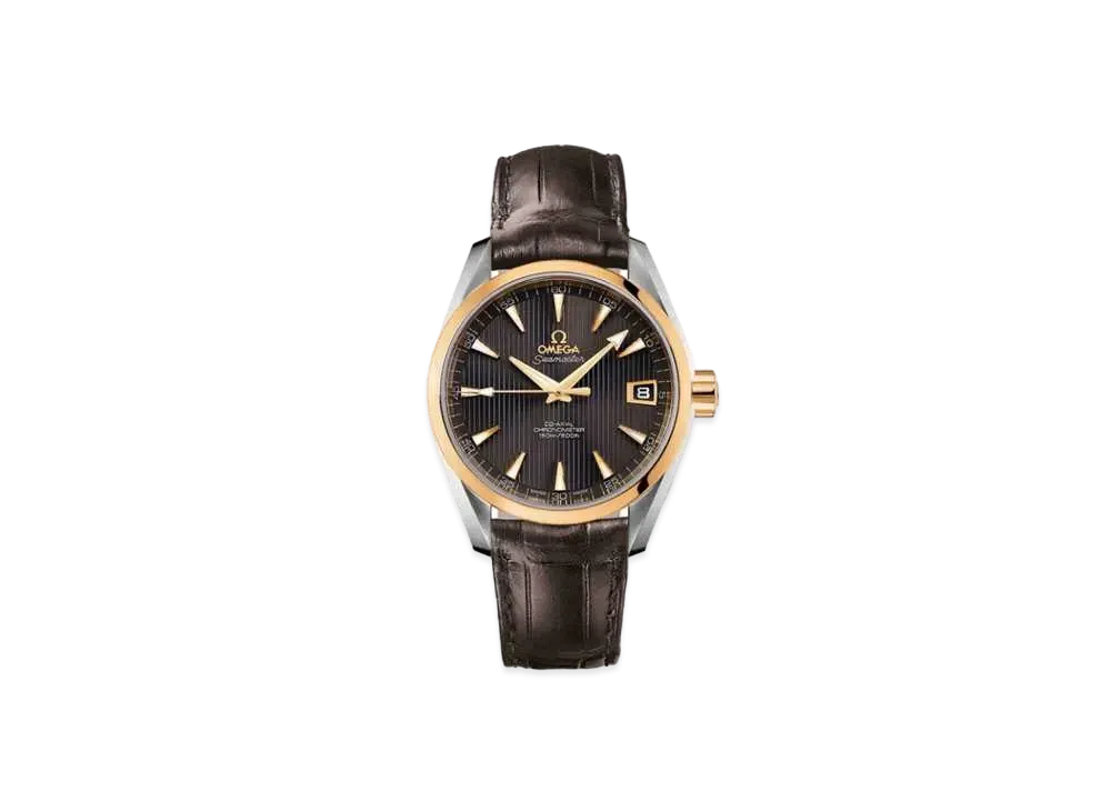 OMEGA Seamaster Aqua Terra Chronometer Co-Axial 150M Leather Strap 38.5MM "Yellow Gold/Gray" 231.23.39.21.06.002