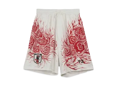 adidas Y-3 Japan National Soccer Team CW Graphic Shorts "Core White/Team Power Red"