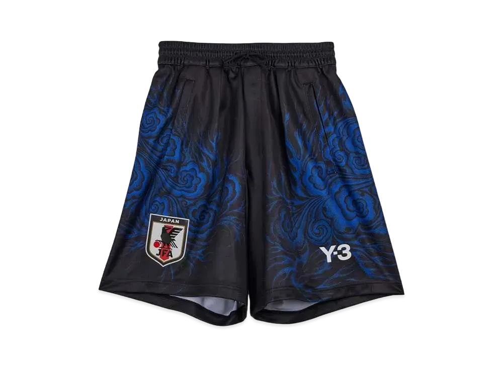 adidas Y-3 Japan National Soccer Team CW Graphic Shorts "Black/Bold Blue"