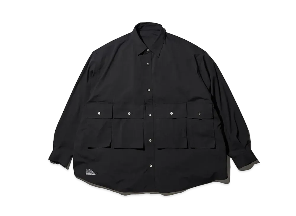 FreshService Micro Typewriter Flap Pocket L/S Shirt "Black"