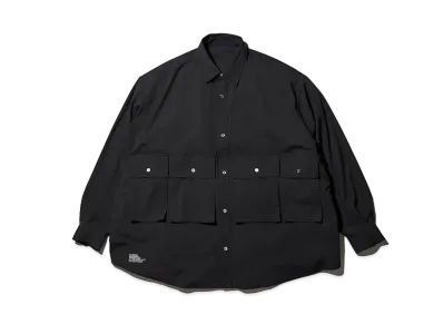 FreshService Micro Typewriter Flap Pocket L/S Shirt "Black"