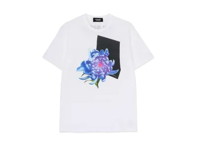 WILDSIDE Yohji Yamamoto BLUE CHRYSANTHEMUM White T-Shirt "White"