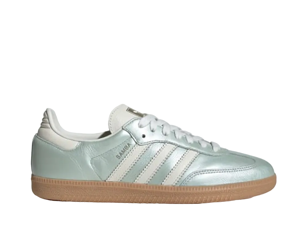 adidas Women's Samba OG "Linen Green Metallic/Off White/Cyber Metallic"