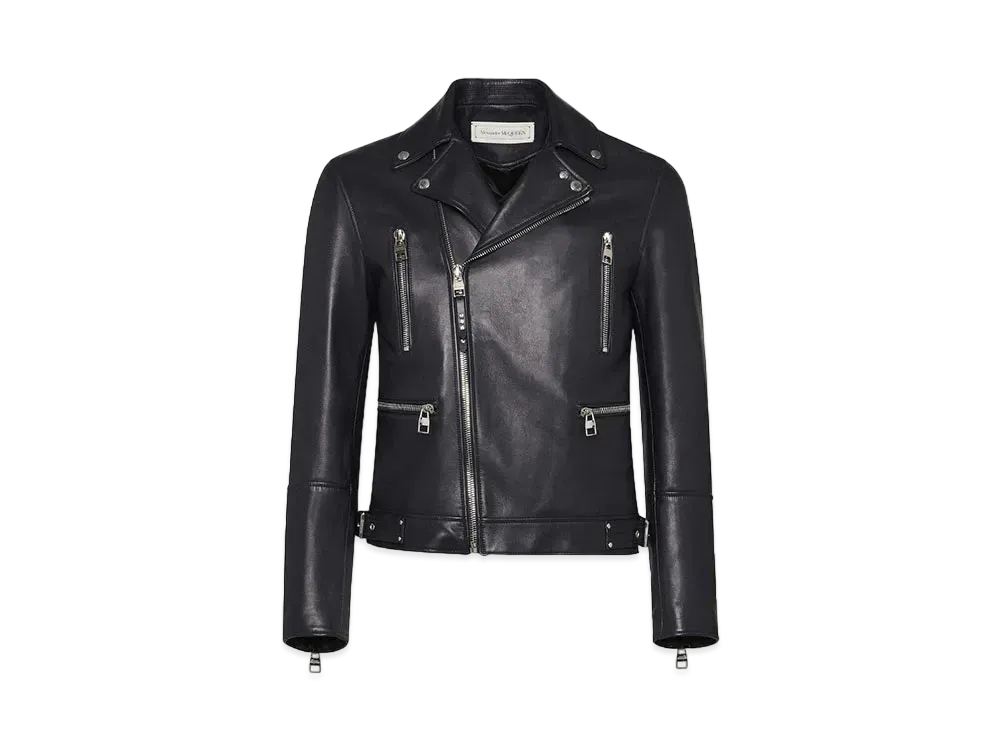 Alexander McQUEEN Leather Biker Jacket "Navy"