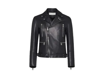 Alexander McQUEEN Leather Biker Jacket "Navy"