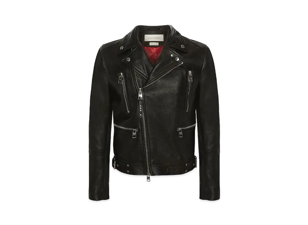 Alexander McQUEEN Classic Leather Biker Jacket "Black"