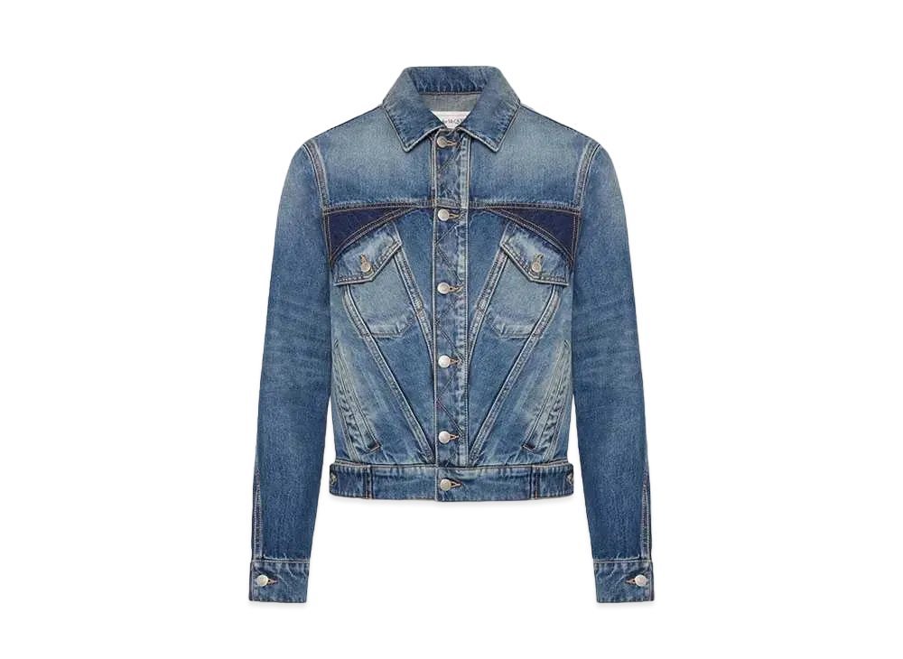 Alexander McQUEEN Twisted Seam Denim Jacket "Washed Blue"