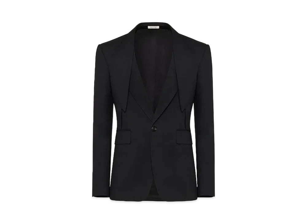 Alexander McQUEEN Reverse Lapel Single Breasted Jacket "Black"