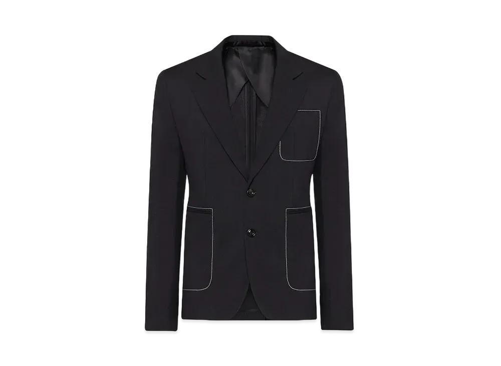 Alexander McQUEEN Contrast Stitch Single Breasted Jacket "Black"