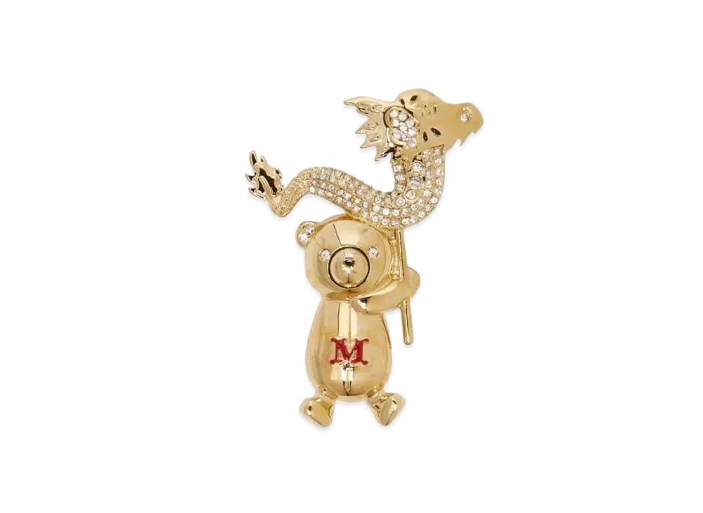 Max Mara Teddy Dragon Metal Teddy Brooch "Gold"