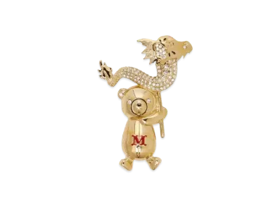 Max Mara Teddy Dragon Metal Teddy Brooch "Gold"
