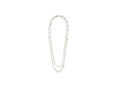 Max Mara Nevis Pearl Rhinestone Long Necklace "Pearl White"