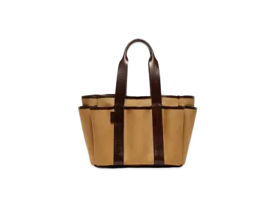 Max Mara Garden Kaba Canvas Medium Tote Bag "Tobacco Brown"