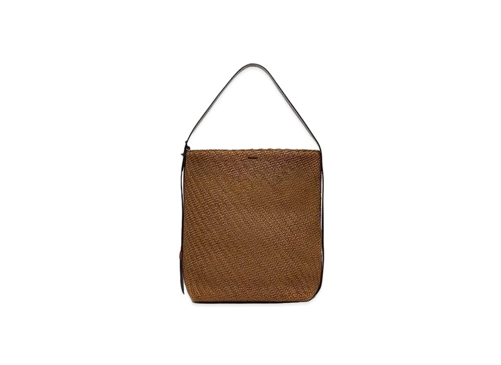 Max Mara Archetipo Crochet Medium Shopping Bag "Tobacco Brown"