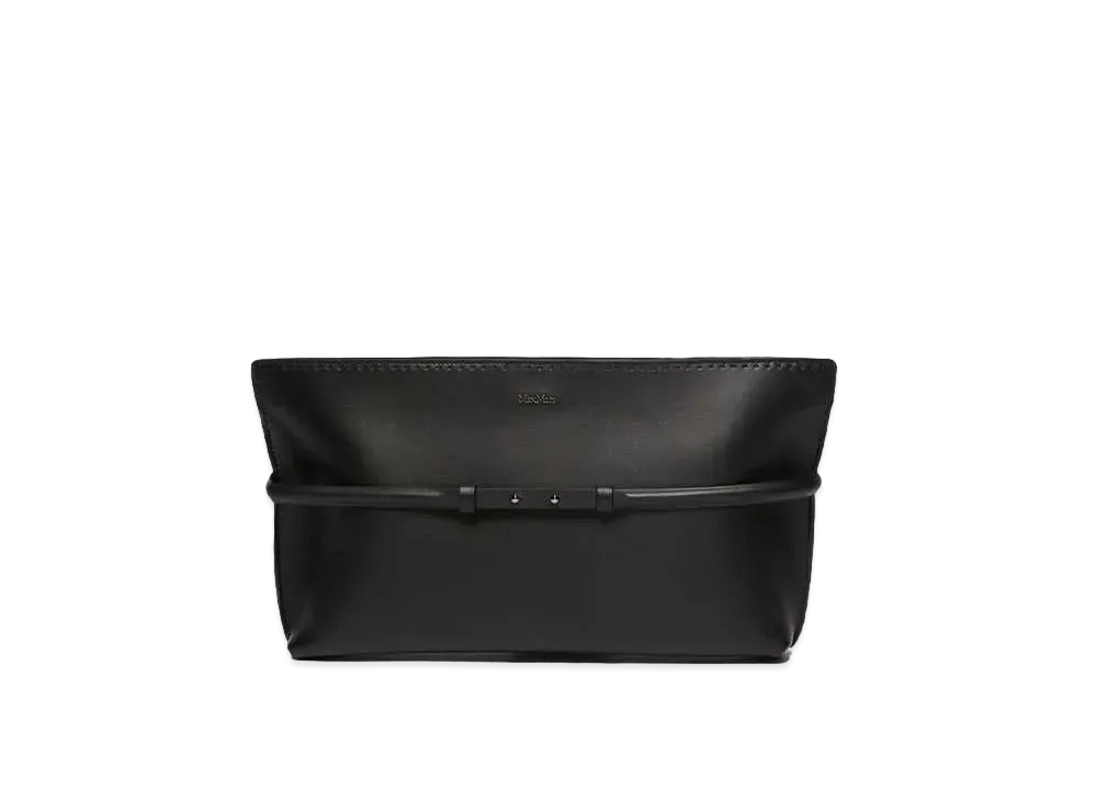 Max Mara Archetipo Calf Leather Clutch Bag "Black"