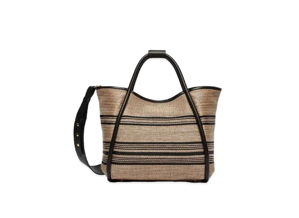 Max Mara Marine Straw Medium Shopping Bag "Clay"