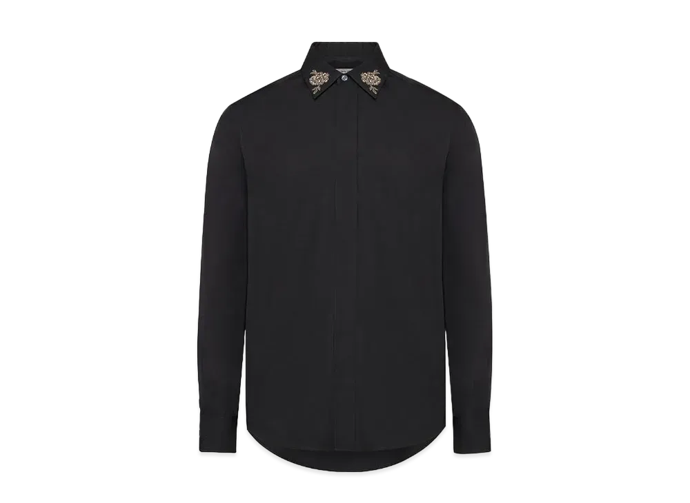 Alexander McQUEEN Embroidered Collar Shirt "Black"