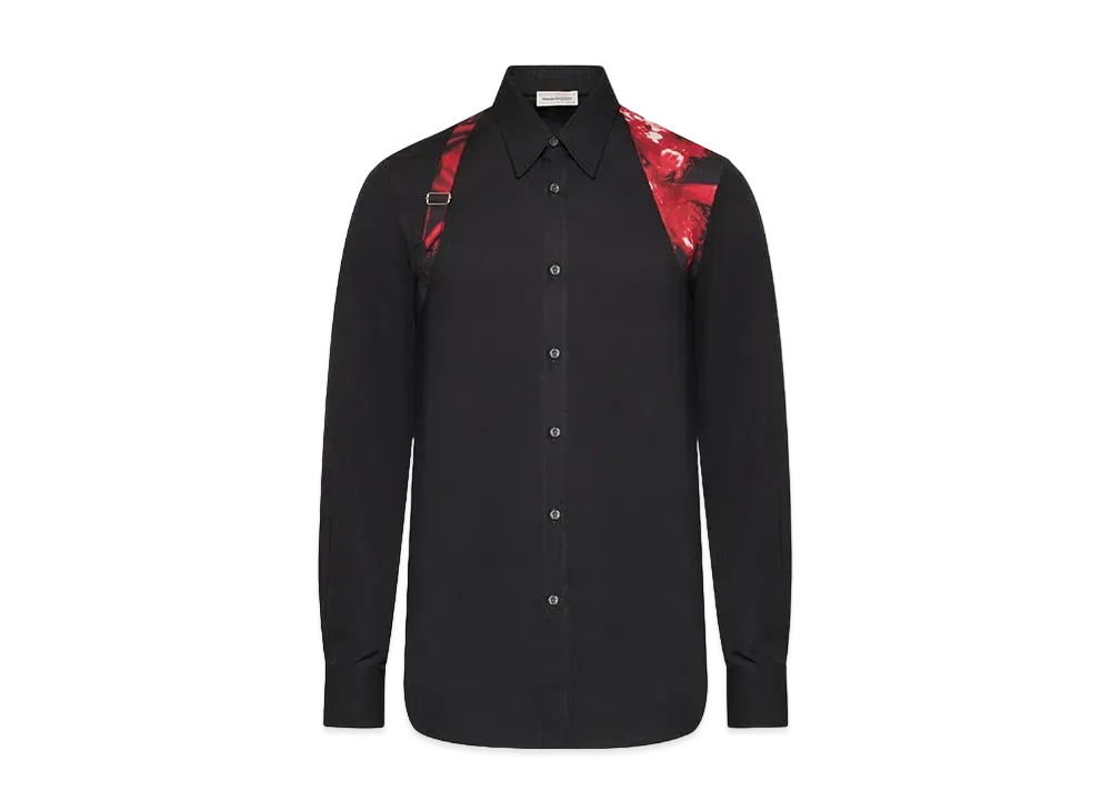Alexander McQUEEN Wax Flower Harness Shirt "Black"