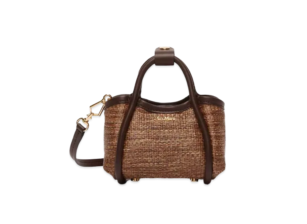 Max Mara Marine Straw Mini Bag "Tobacco Brown"