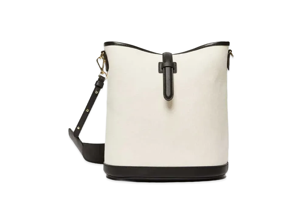 Max Mara Domizia Technical Canvas Basket Bag "Ivory"