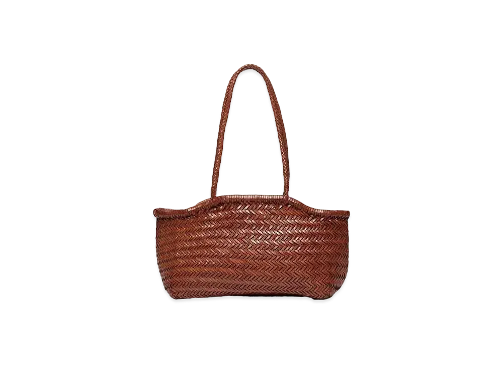 Max Mara Giuditta Leather Shopping Tote "Tobacco Brown"