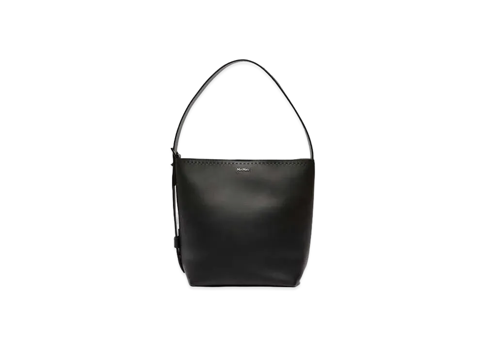 Max Mara Archetipo Calf Leather Shopping Bag "Black"