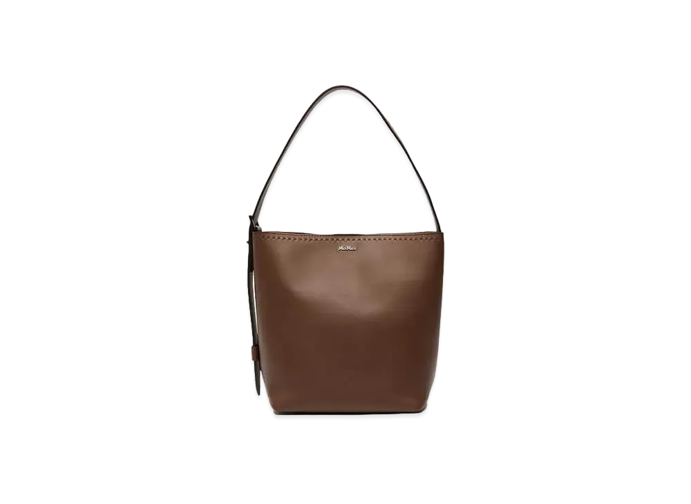 Max Mara Archetipo Calf Leather Shopping Bag "Brown"