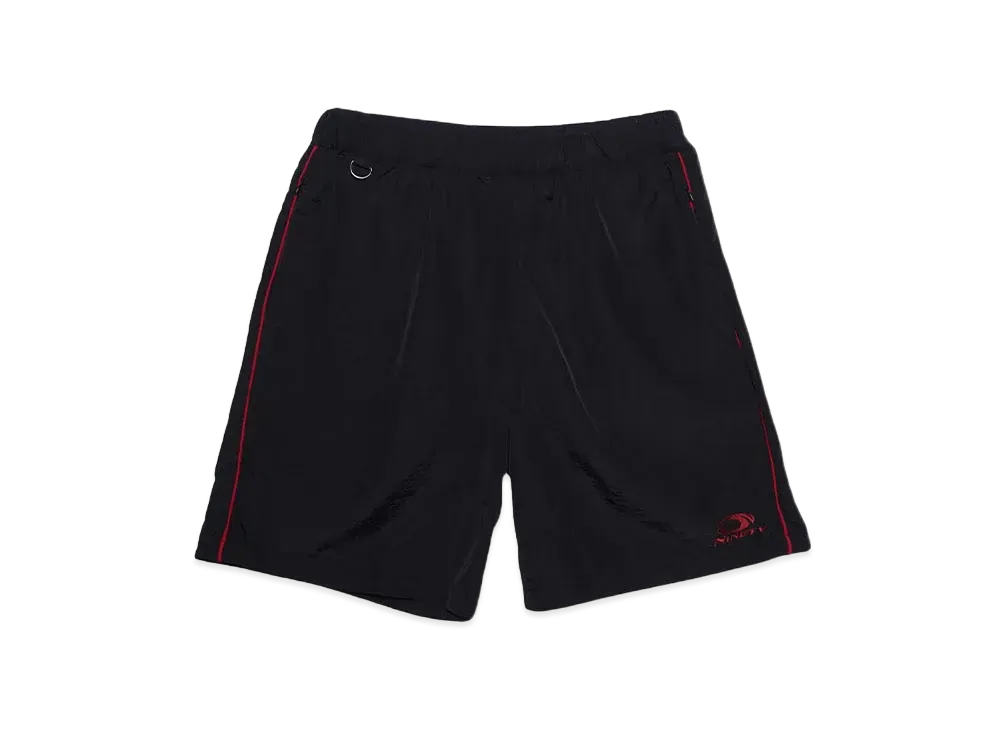 9090 Tech Zip Nylon Half Pants "BLACK"