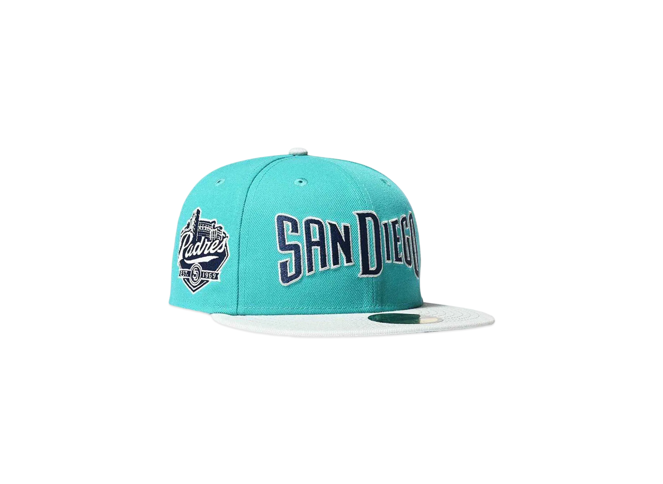 HOME GAME SAN DIEGO PADRES CO EST 1969 59FIFTY TITLE "WAVE/SNOWGRAY"