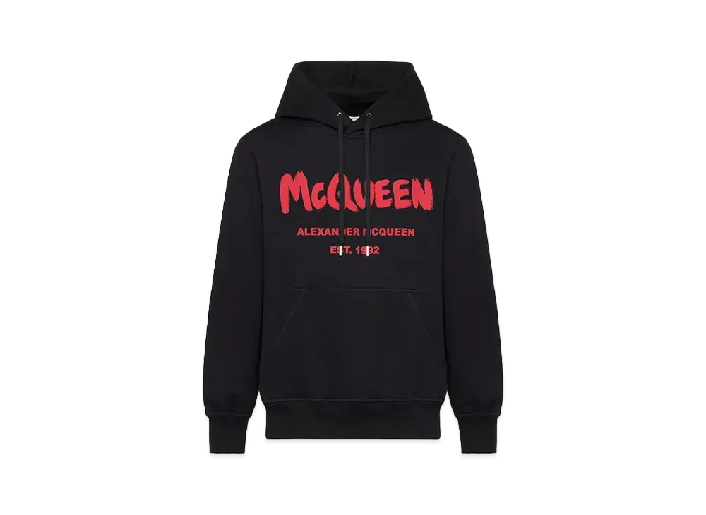 Alexander McQUEEN McQueen Graffiti Hooded Sweatshirt "Black"