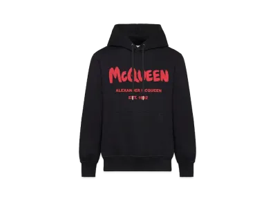 Alexander McQUEEN McQueen Graffiti Hooded Sweatshirt "Black"