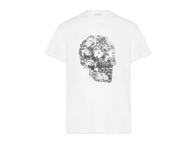 Alexander McQUEEN Wax Flower Skull T-Shirt "White"