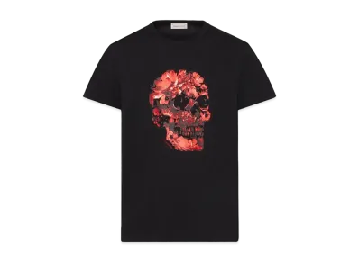 Alexander McQUEEN Wax Flower Skull T-Shirt "Black"
