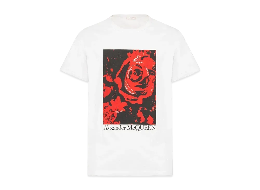 Alexander McQUEEN Wax Flower T-shirt "White/Red"