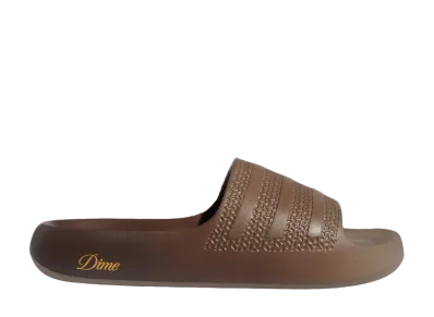 Dime × adidas Ayoon Slides "Simple Brown/Brown/Gold Metallic"