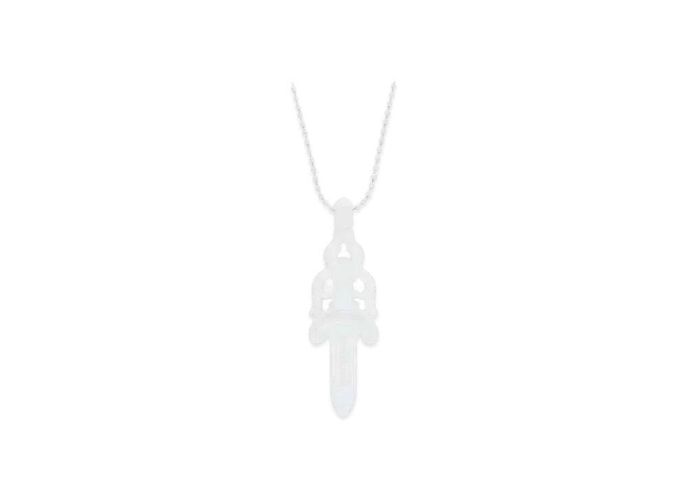 Chrome Hearts Rubber Large Dagger Silicon Necklace "White"