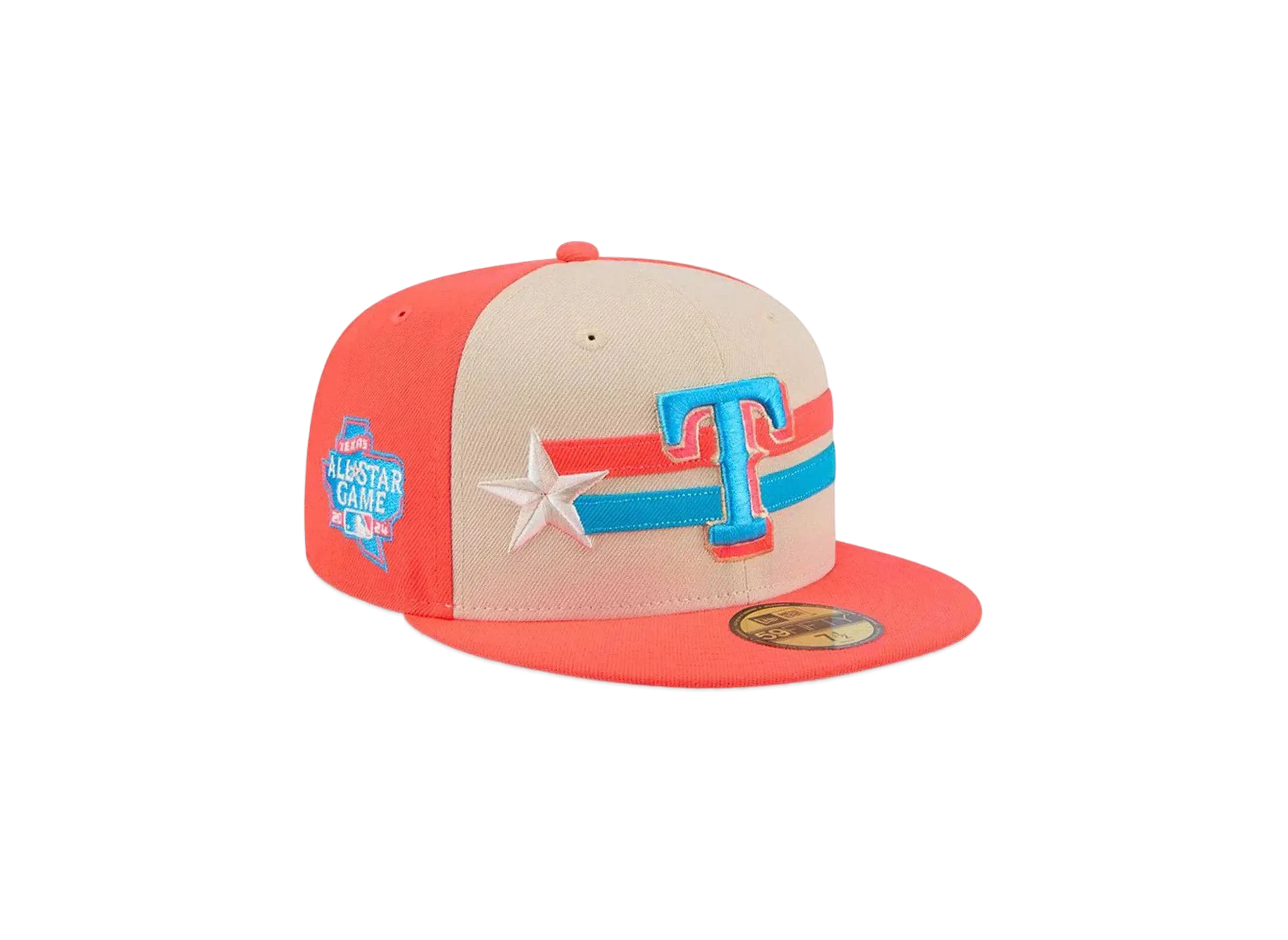 NEW ERA 59Fifty On-Field 2024 MLB All-star Game Texas Rangers "Coral Pink"